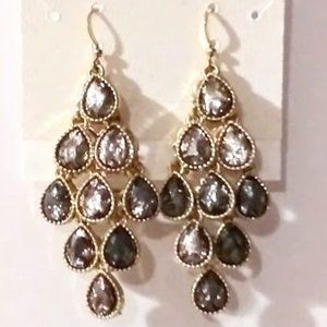 NWT Elegant Dangle Earrings with golden inlay